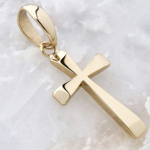 Cruz Lisa oro laminado